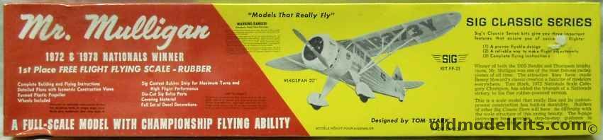 SIG Mr. Mulligan Racer - 20 inch Wingspan Balsa Flying Airplane, FF-23 plastic model kit